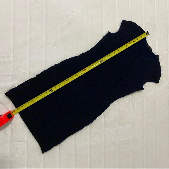 Geo Jacquard Mini Dress in Navy/Black - Picture 9 of 9
